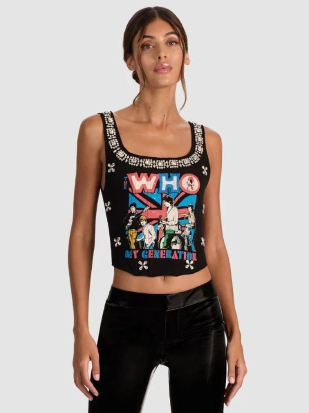 Alice + Olivia Breslin The Who Band Tee Corset 2 NWT $395